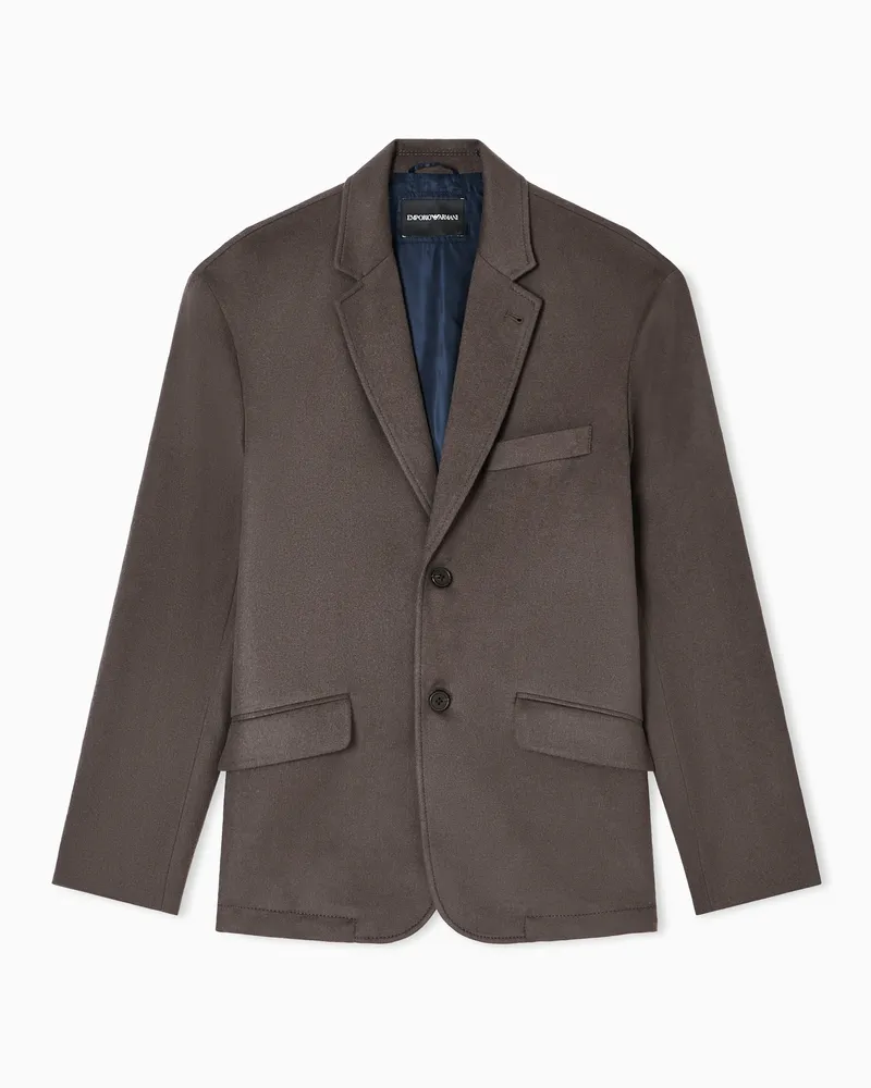 Emporio Armani Blazer mit Revers, gefertigt aus Schurwolle Braun