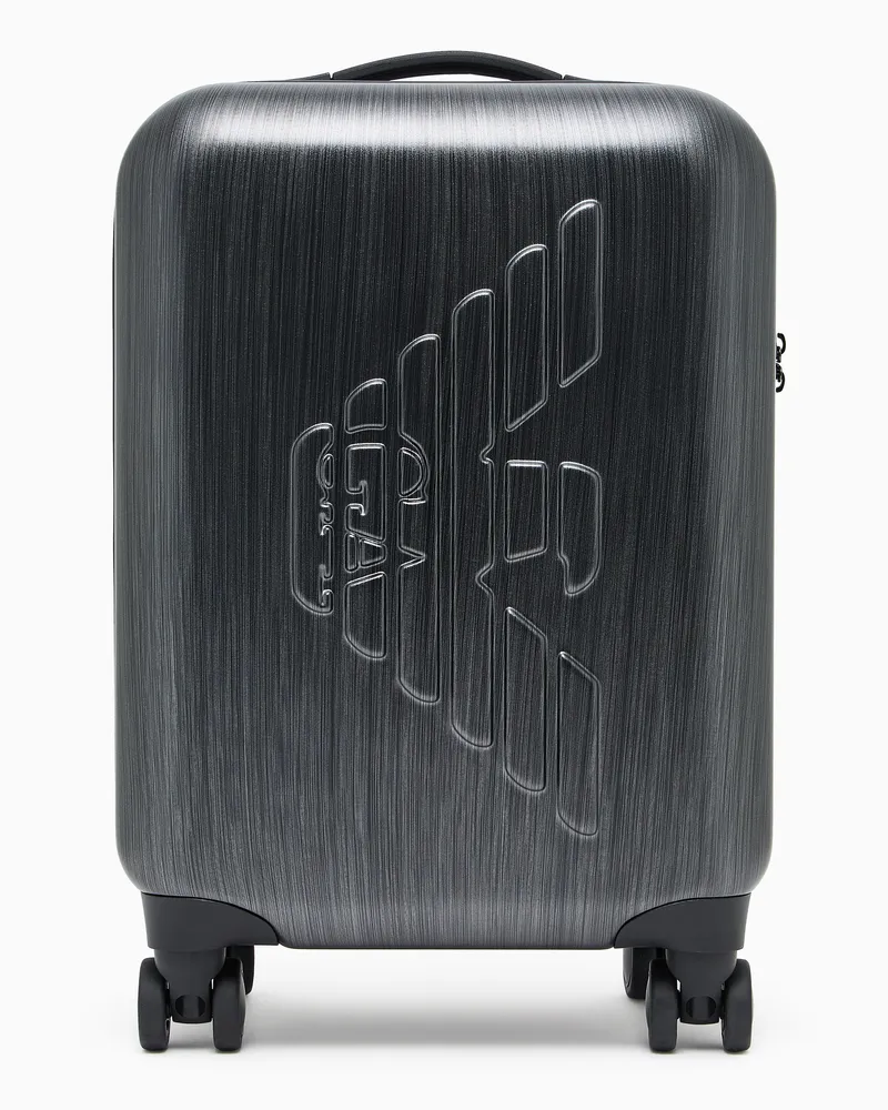 Emporio Armani Trolley aus ABS mit großem Adler in Reliefoptik Grau