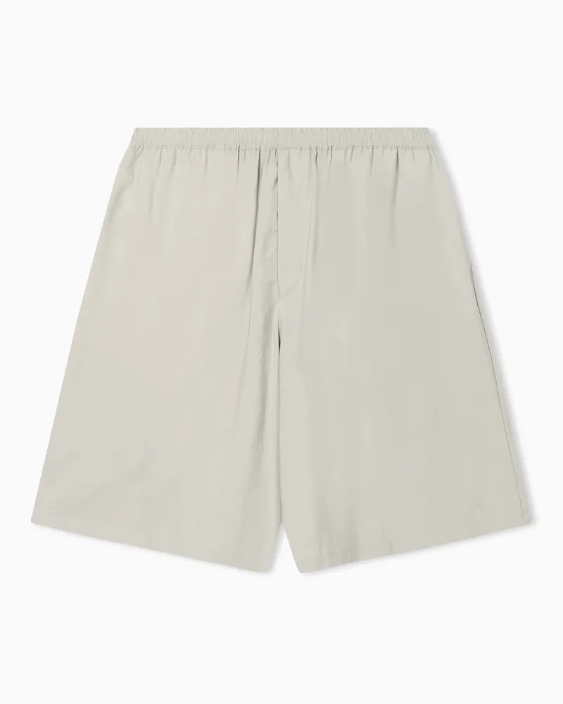 Emporio Armani Icon Bermudashorts aus samtigem Canvas Beige