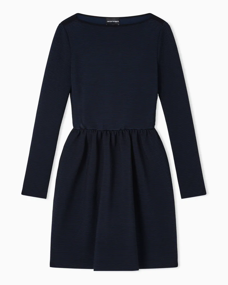 Emporio Armani ASV Kleid aus Ottoman-Stoff mit U-Boot-Ausschnitt Schwarz