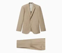 Einreihiger Anzug aus Popeline in Solaro-Optik