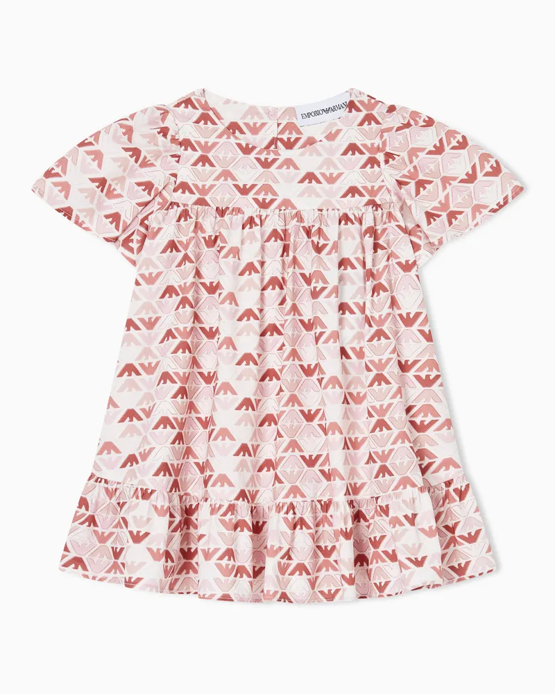 Emporio Armani Kleid aus Popeline mit Allover-Print Pink