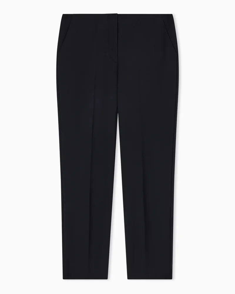 Emporio Armani 7/8-Hose aus elastischer Gabardine Schwarz