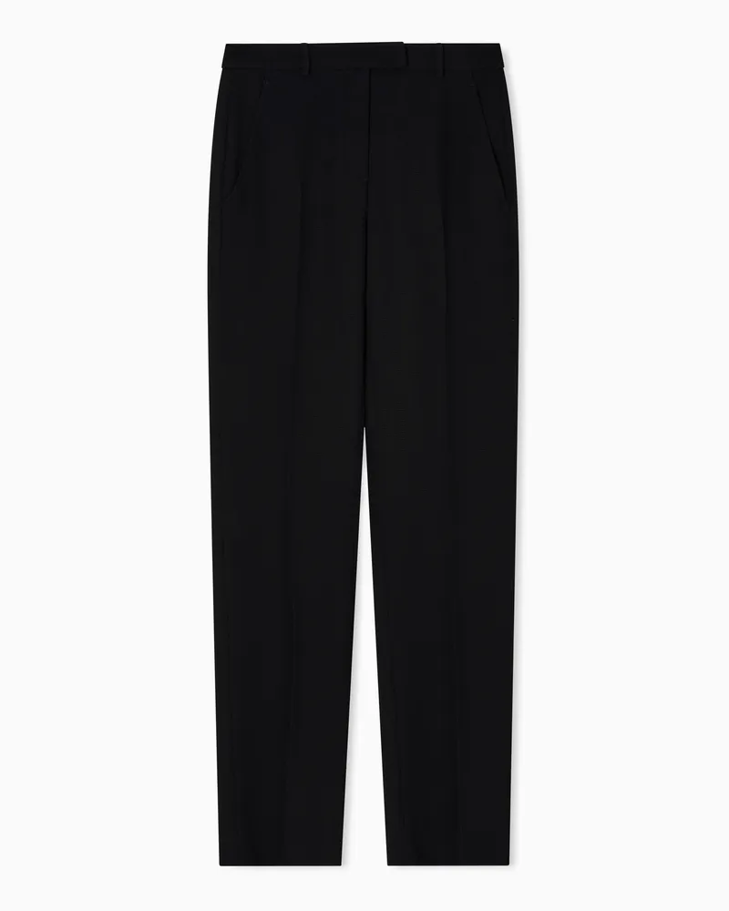 Emporio Armani ASV Hose aus Funktionsgewebe mit Waffelmuster Schwarz