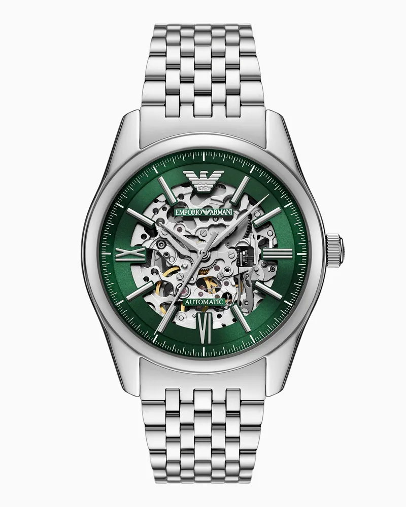 Emporio Armani Automatikuhr aus Edelstahl Mehrfarbig