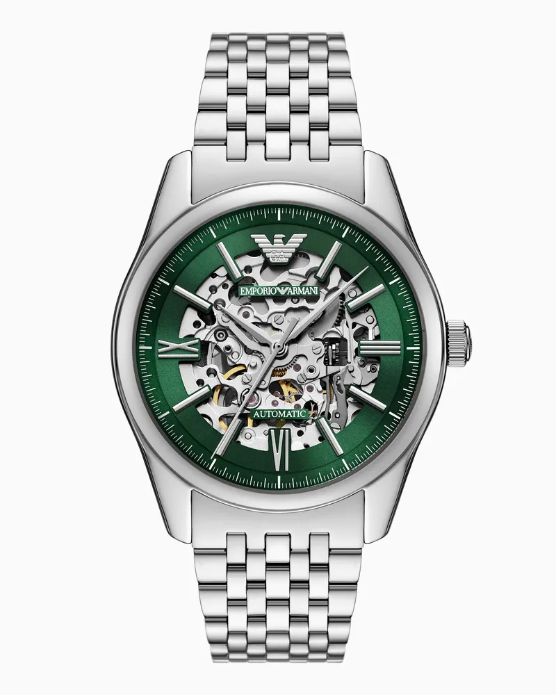 Emporio Armani Automatikuhr aus Edelstahl Mehrfarbig