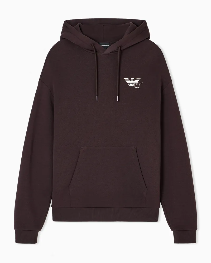 Emporio Armani ASV Sweatshirt aus Jersey-Twill mit Spielkarten-Print Braun