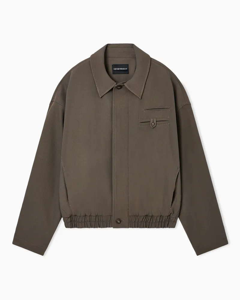 Emporio Armani Blouson aus kompaktem Bi-Stretchgewebe Braun