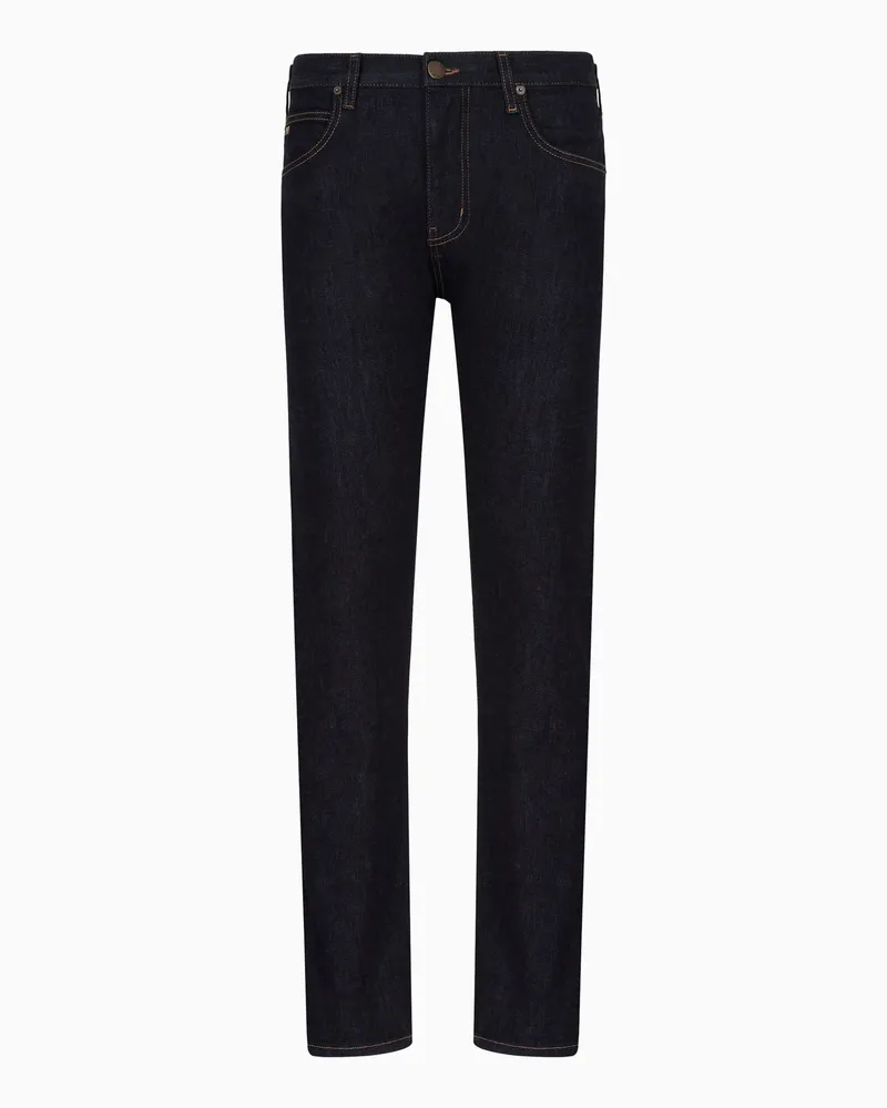 Emporio Armani Jeans J45 in Regular Fit aus gewaschenem Komfort-Denim 11,5 oz und Twill Blau