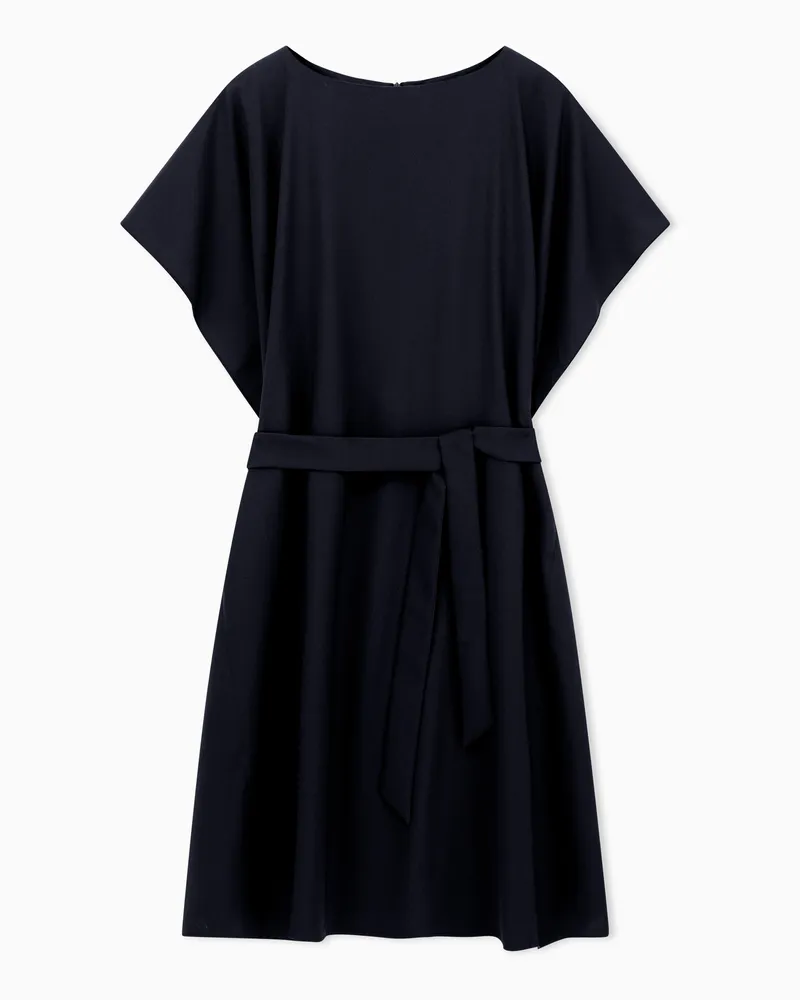 Emporio Armani Kleid mit Schärpe, gefertigt aus Krepp-Satin Schwarz