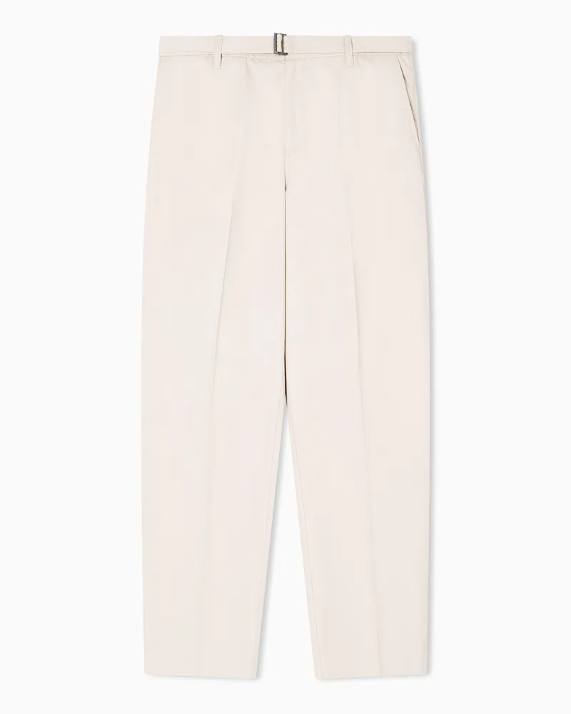 Emporio Armani Baumwoll-Hose mit passendem Gürtel Beige