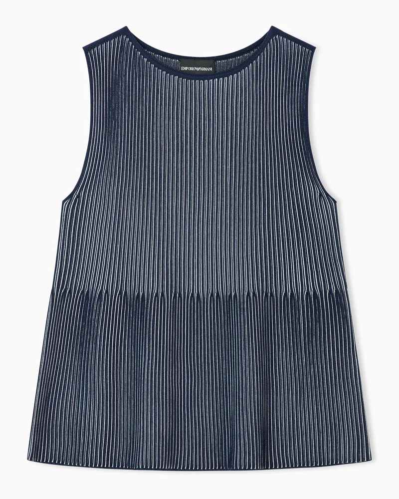 Emporio Armani Interrib effect knit top Blau