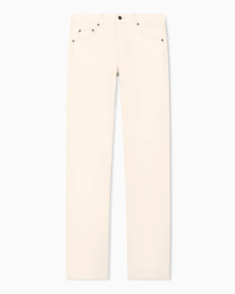 Emporio Armani 5-Pocket-Jeans schmal geschnitten aus Baumwolldenim Beige