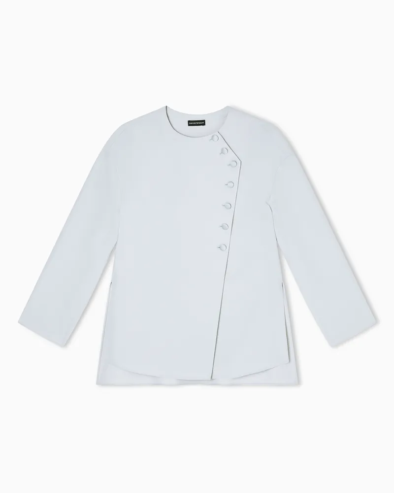 Emporio Armani Bluse aus Funktionscady mit asymmetrischem Verschluss Grau