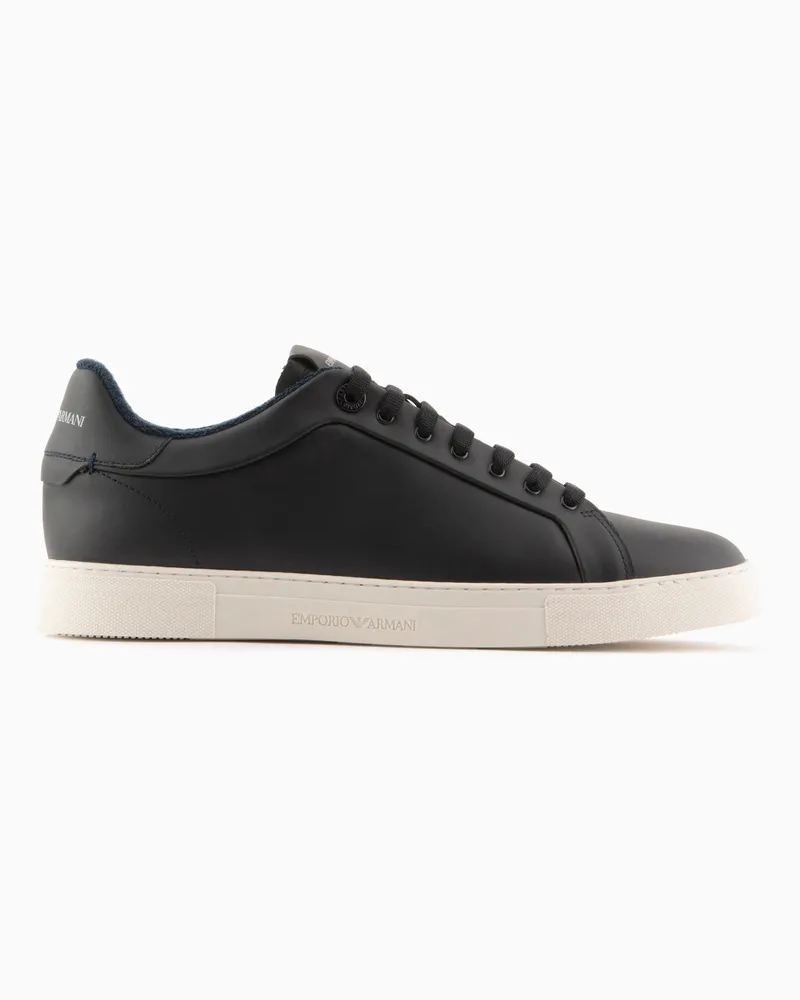 Emporio Armani Sneaker aus weichem Leder Marineblau