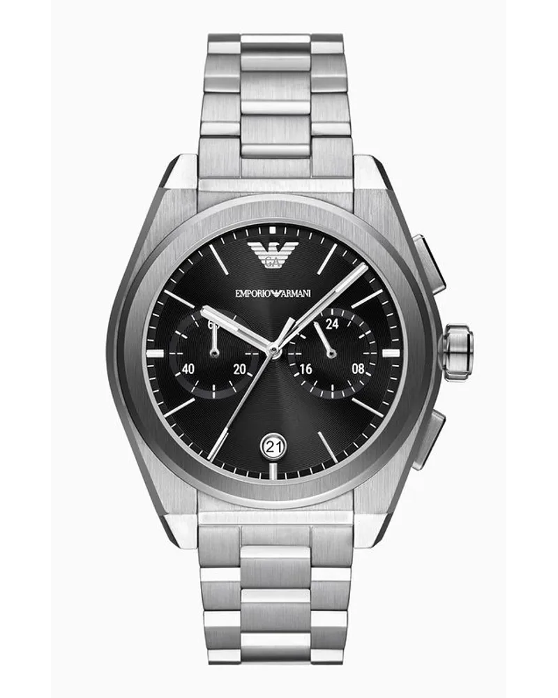 Emporio Armani Chronograph aus Edelstahl Silber