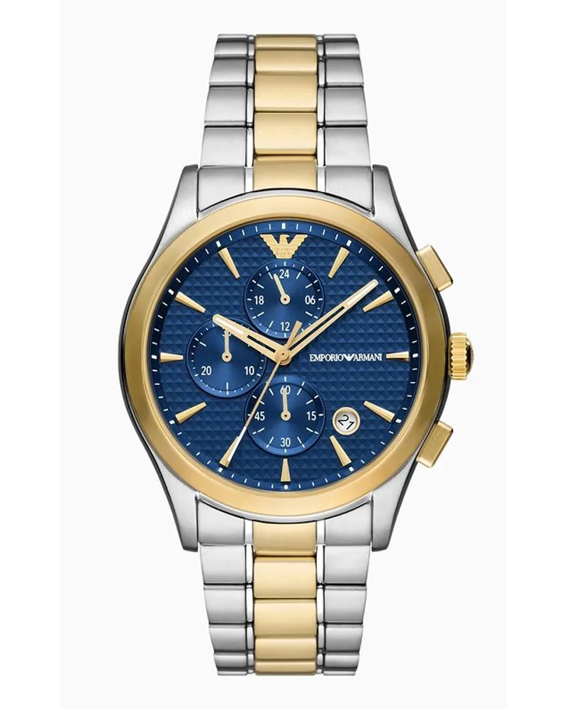 Emporio Armani Chronograph aus Zweifarbigem Edelstahl Gold