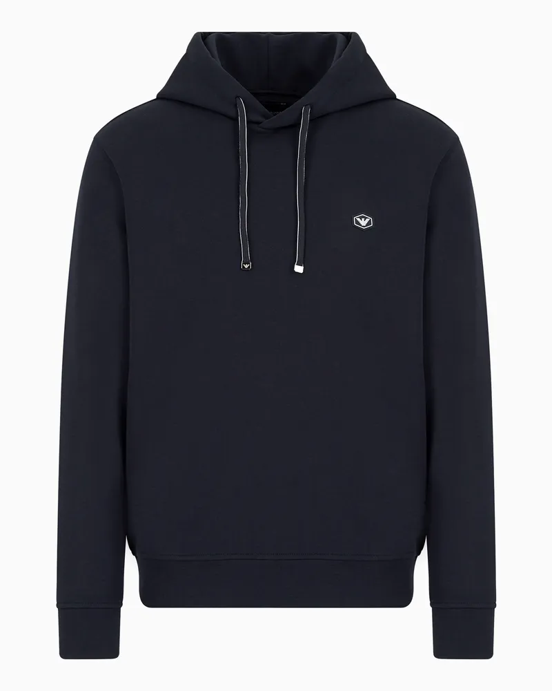 Emporio Armani Sweatshirt mit Kapuze und kleinem Logoaufnäher Marineblau