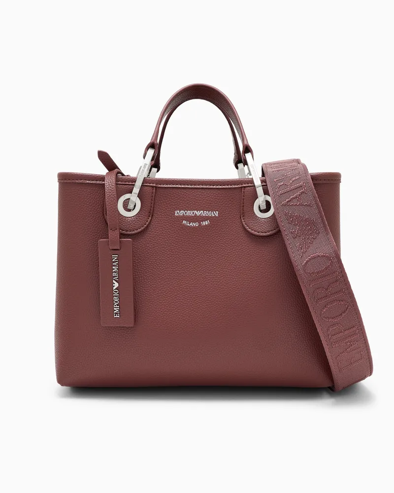 Emporio Armani Genarbter Shopper mit abnehmbarem Schulterriemen Burgunderrot