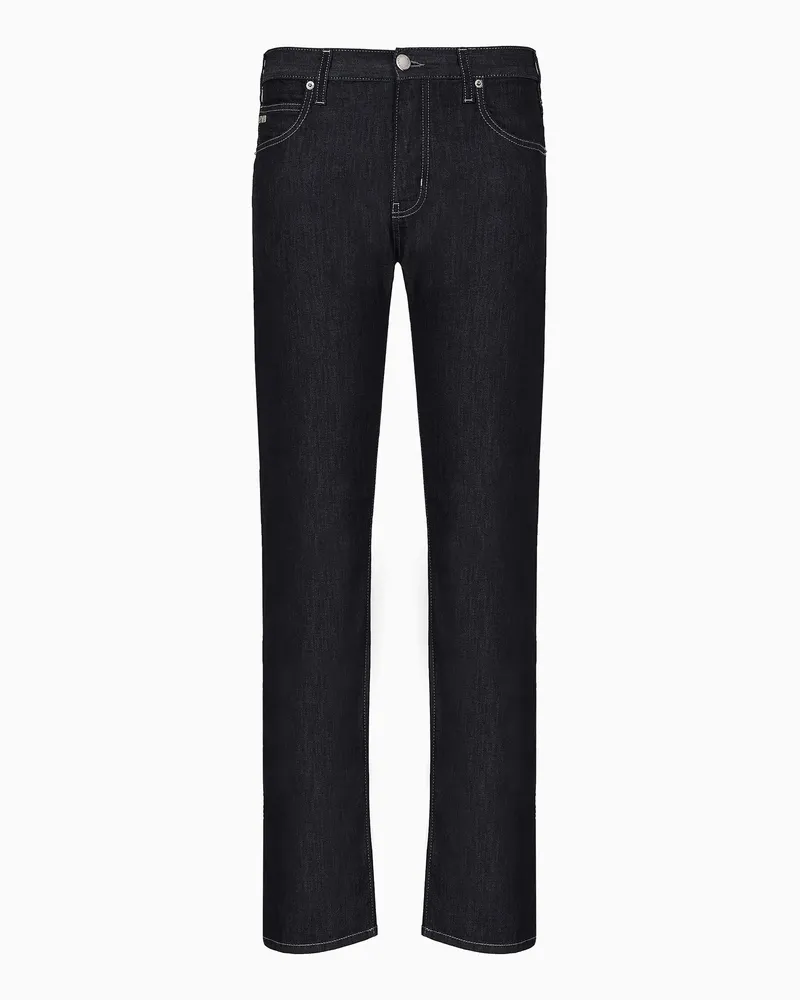 Emporio Armani J45 Regular-Fit-Jeans aus Denim 8 oz in Wash-Used-Optik Blau