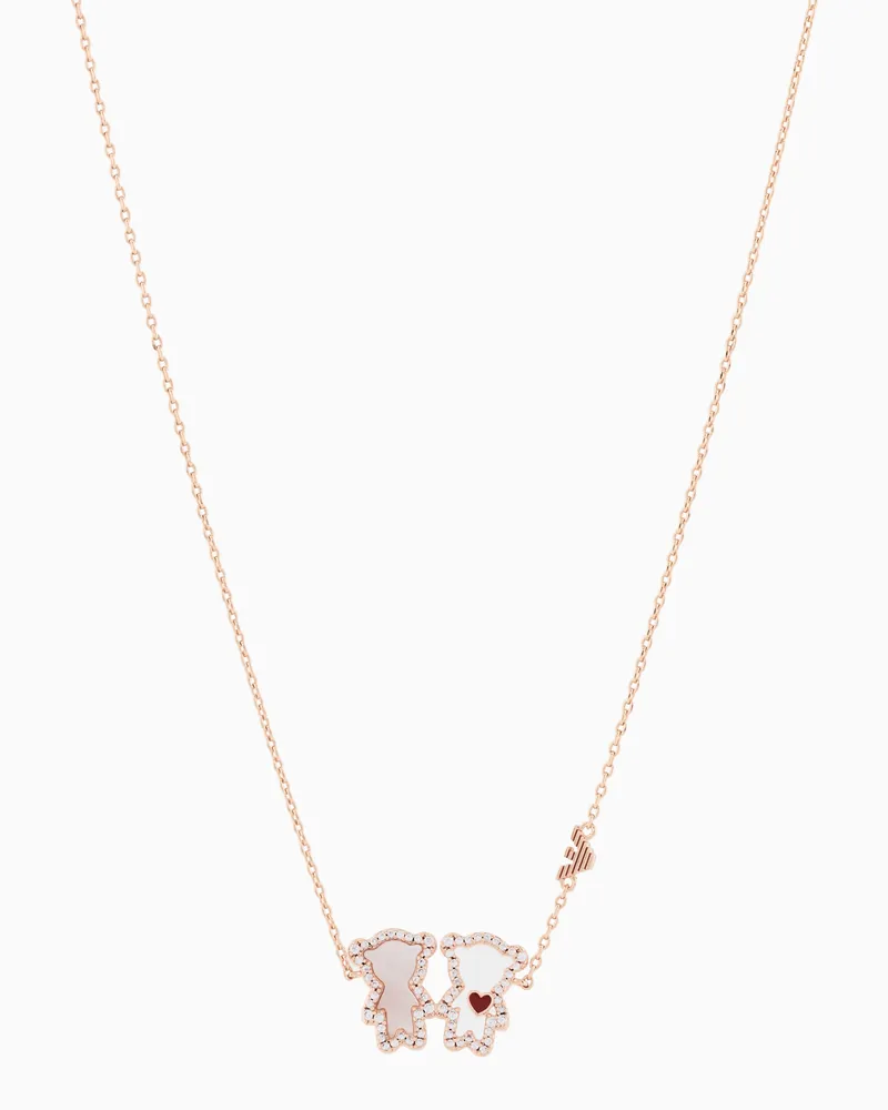 Emporio Armani Namenskette aus roségoldfarbenem Messing Mehrfarbig