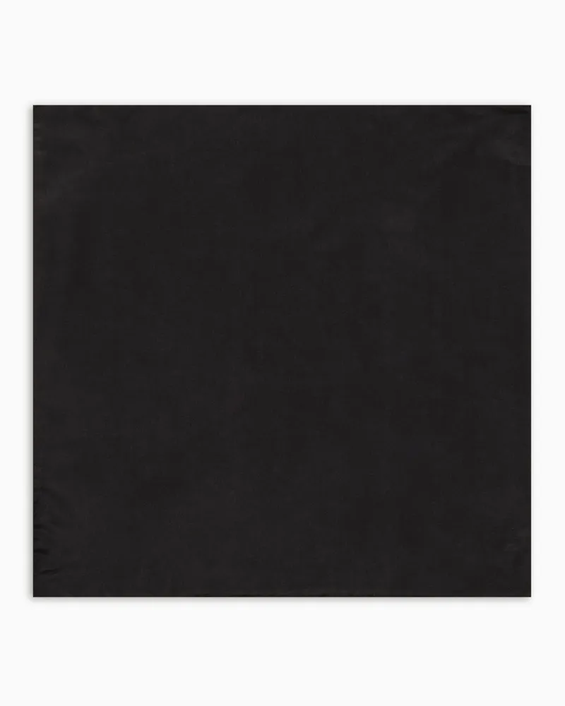 Emporio Armani Einstecktuch aus reiner Seide mit kleinem Jacquard-Motiv Schwarz