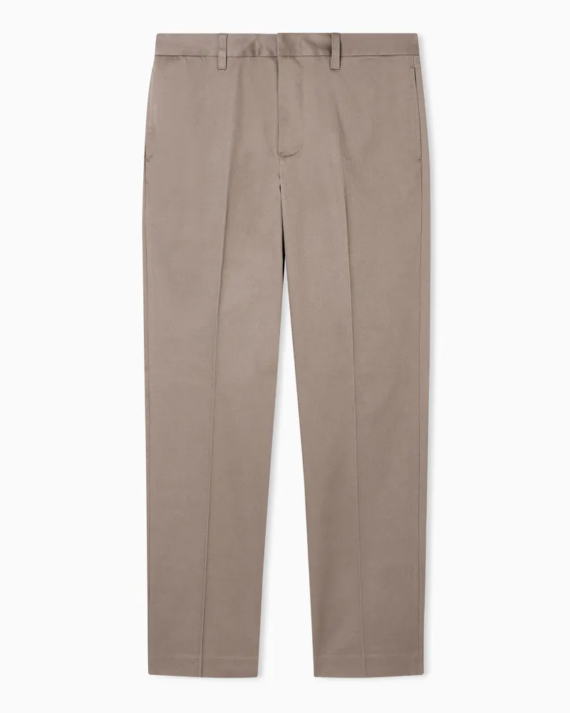 Emporio Armani Comfort cotton chino trousers Grau