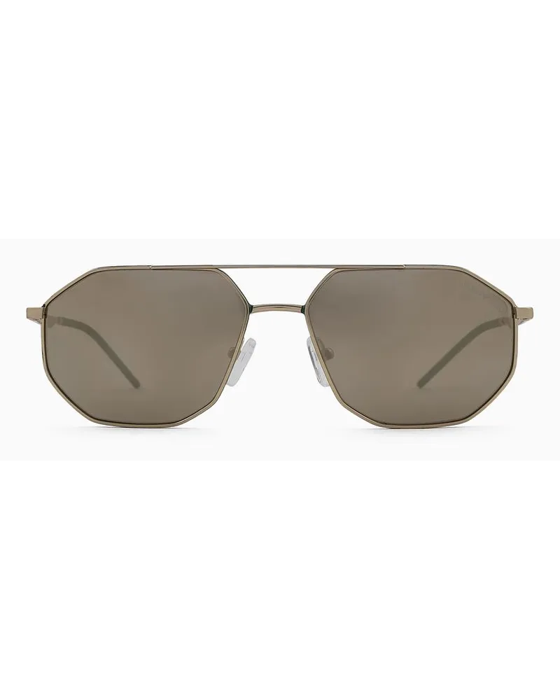 Emporio Armani Sonnenbrille mit Unregelmäßig Geformter Fassung Für Herren Gold