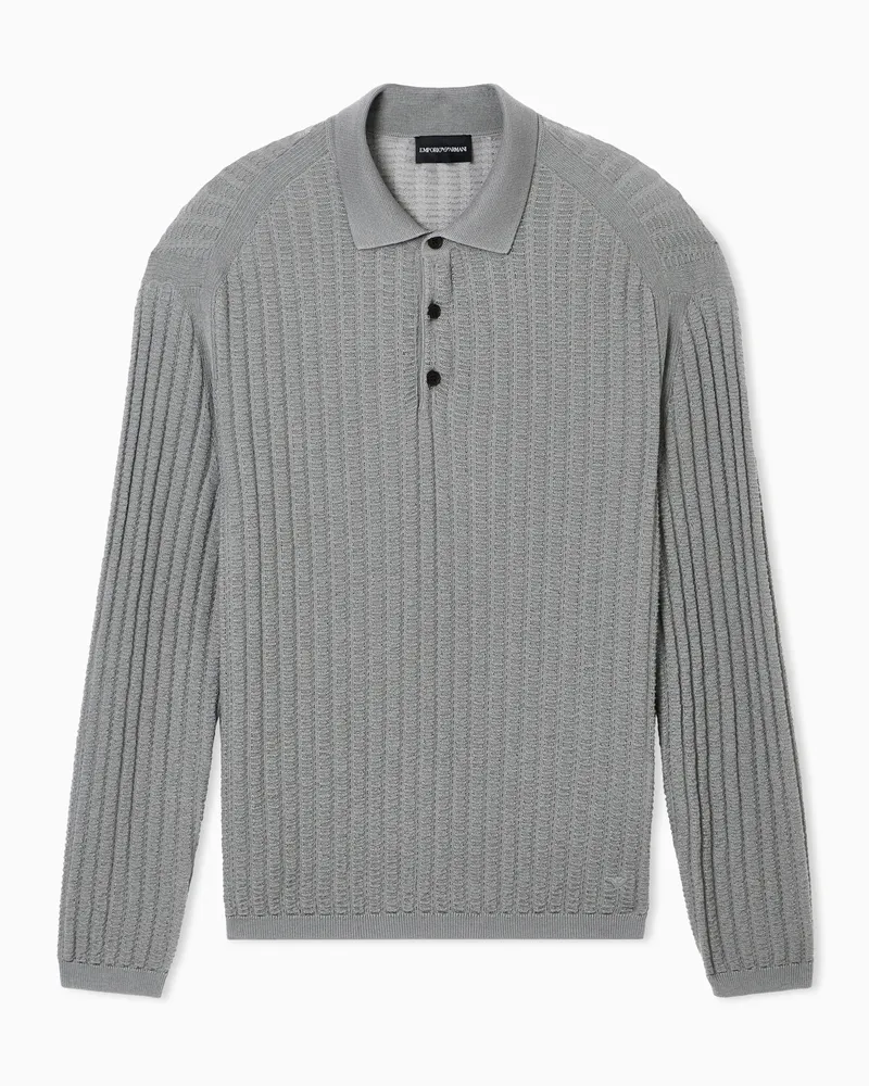 Emporio Armani Wool and silk lyocell sweater Grau