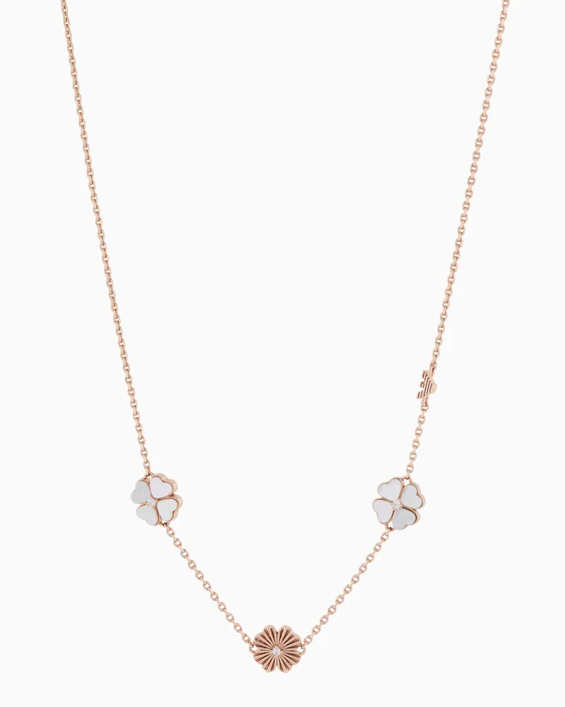 Emporio Armani Kette mit Klee-Anhänger aus Perlmutt Mehrfarbig