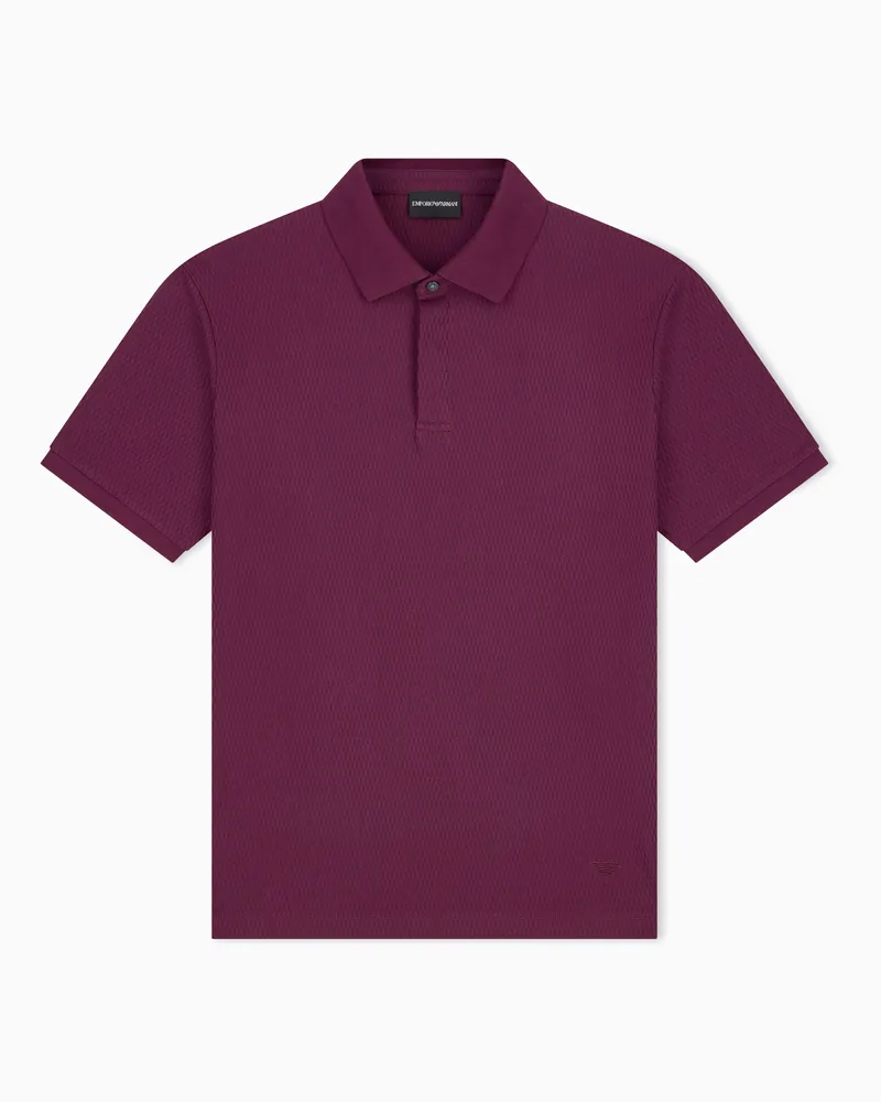 Emporio Armani Poloshirt im Regular Fit aus Baumwoll-Jacquard-Jersey Violett