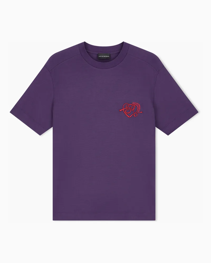 Emporio Armani T-Shirt aus Lyocell-Jersey-Mischgewebe Valentine's Day Capsule Violett