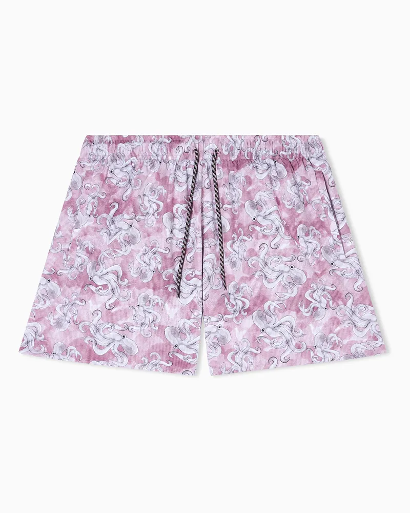 Emporio Armani Badeshorts mit Sea Animals Print Pink