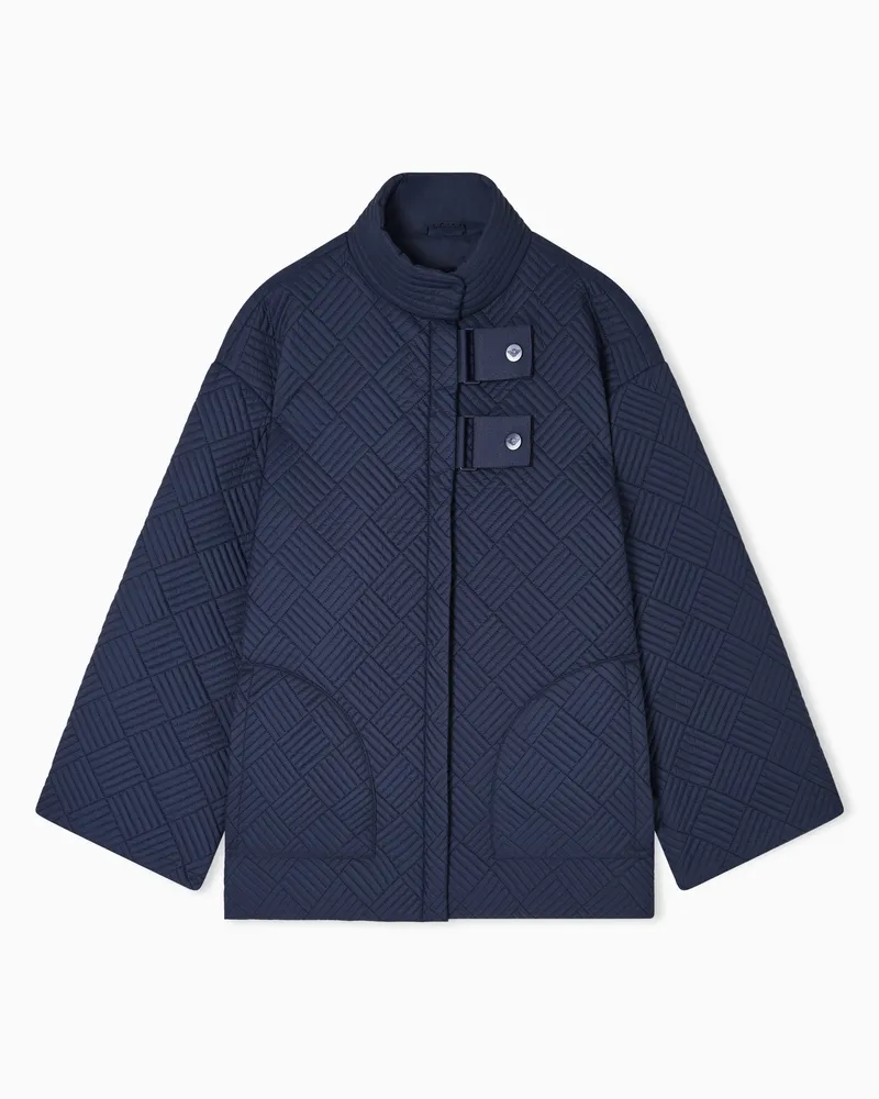 Emporio Armani ASV wattierter Caban aus Nylon Blau