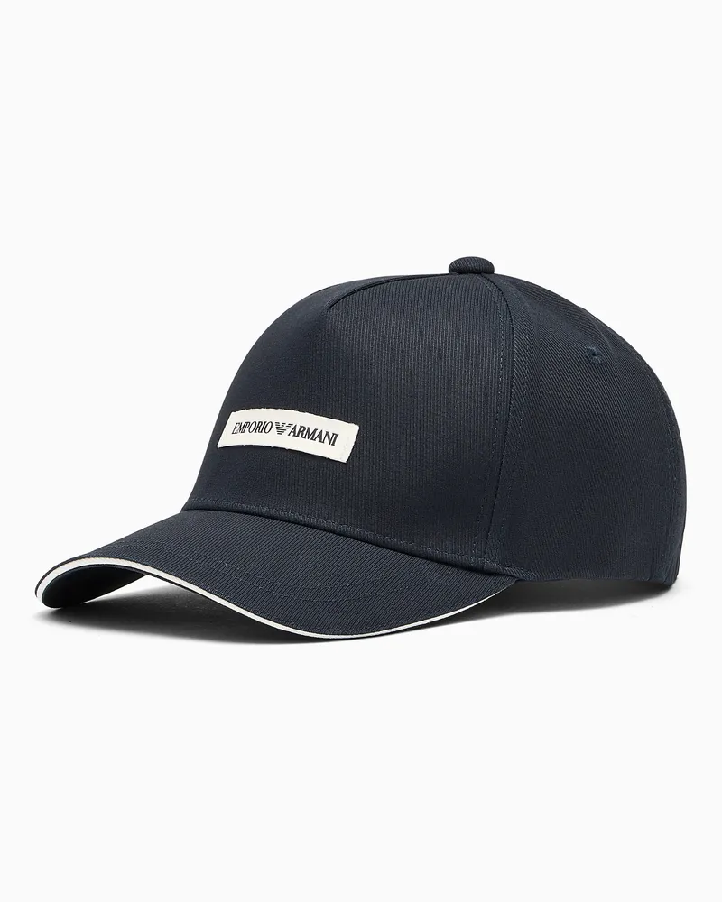 Emporio Armani Baseballcap canvas aus Baumwolle mit Patch Essential Marineblau