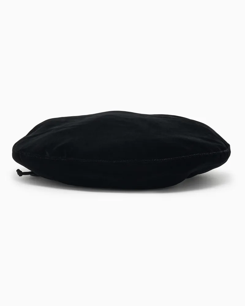 Emporio Armani Baskenmütze aus Samt Schwarz