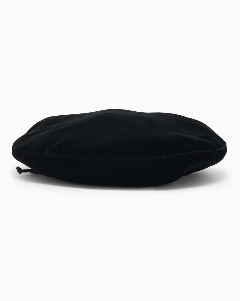 Emporio Armani Baskenmütze aus Samt Schwarz