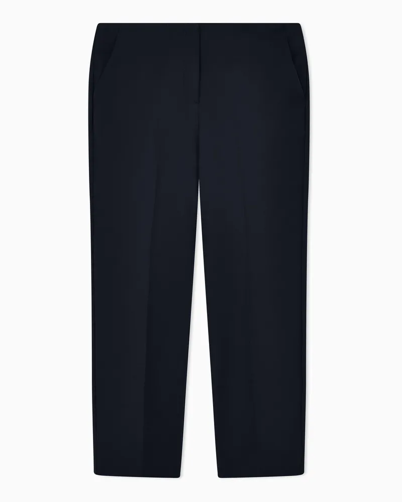 Emporio Armani Gabardine Hosen mit Stretch und Seitentaschen Essential Blau