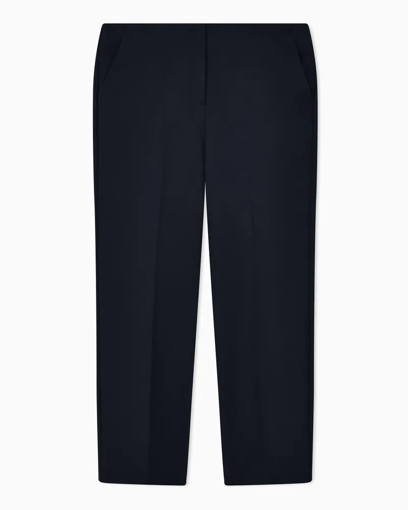 Emporio Armani Gabardine Hosen mit Stretch und Seitentaschen Essential Blau