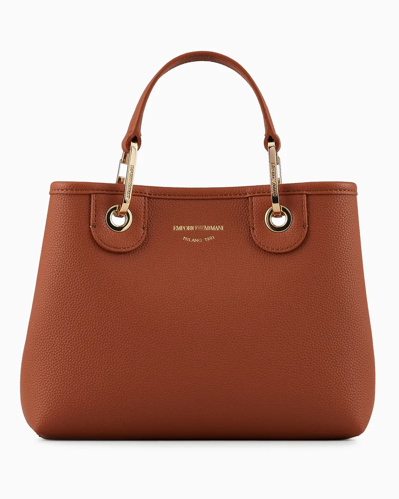 Emporio Armani Kleiner Shopper MyEA mit Hirsch-Print Braun