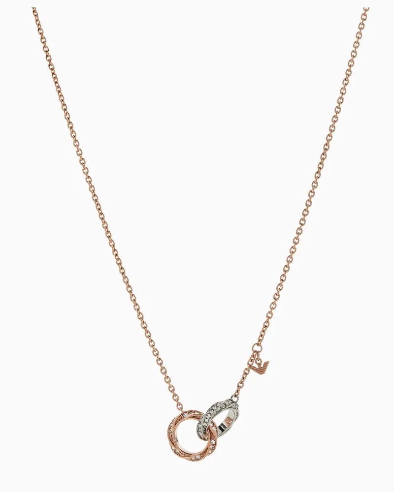 Emporio Armani Kette mit Anhänger aus zweifarbigem Edelstahl Mehrfarbig