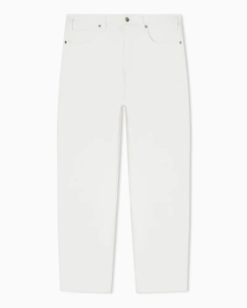 Emporio Armani Icon stretch drill oval leg jeans Weiß