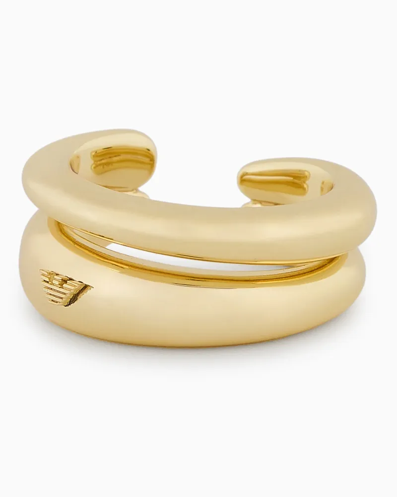 Emporio Armani Ring mit zentralem Punkt aus goldfarbenem Messing Mehrfarbig