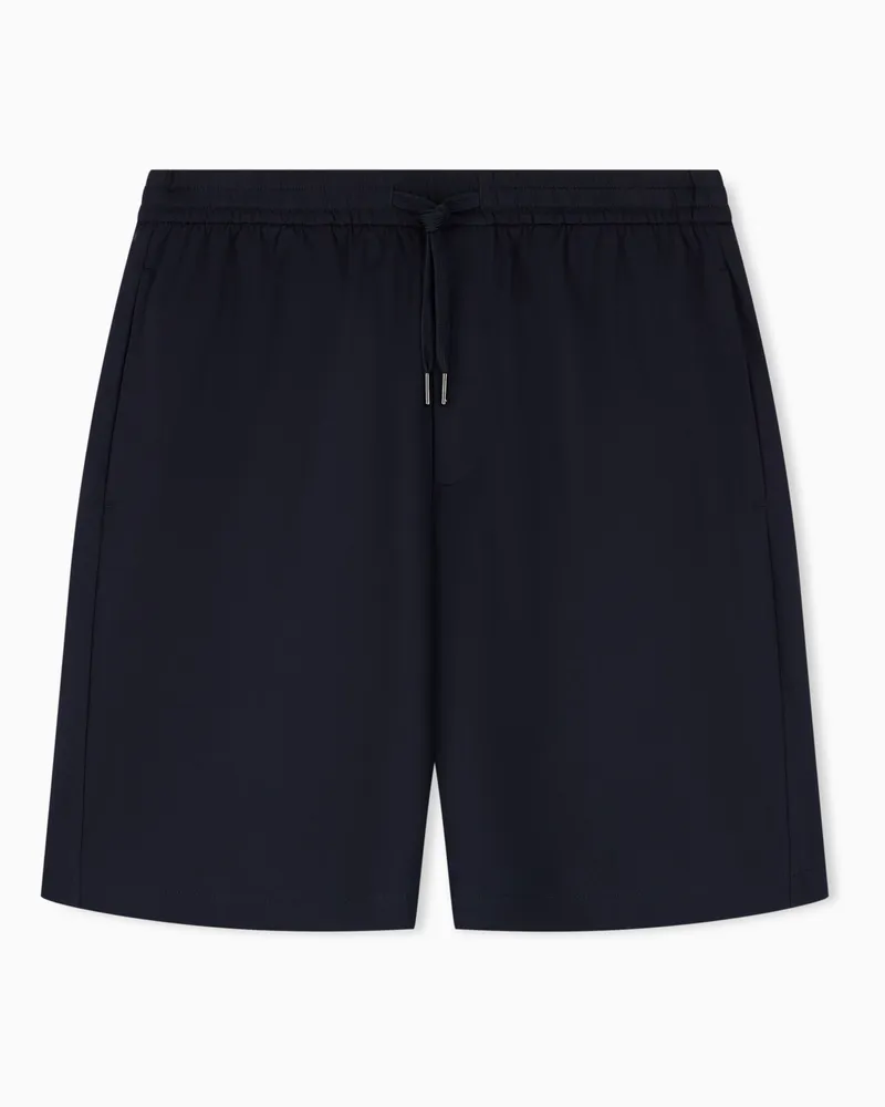 Emporio Armani Bermuda im Regular aus Interlock-Jersey mit Lyocell Marineblau