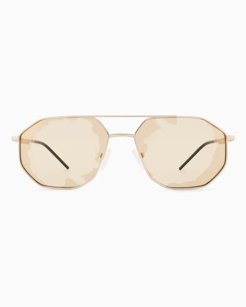 Emporio Armani Sonnenbrille mit unregelmäßig geformter Fassung für Herren 