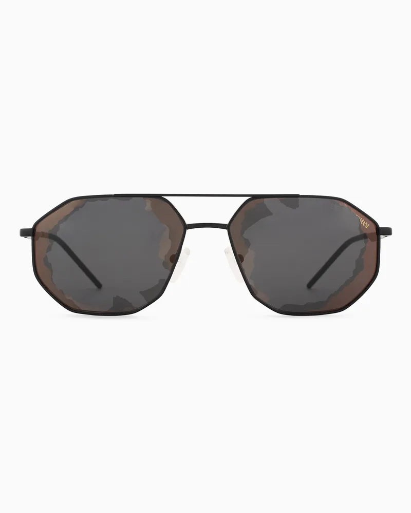 Emporio Armani Sonnenbrille mit unregelmäßig geformter Fassung für Herren 
