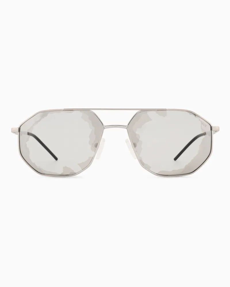 Emporio Armani Sonnenbrille mit unregelmäßig geformter Fassung für Herren 