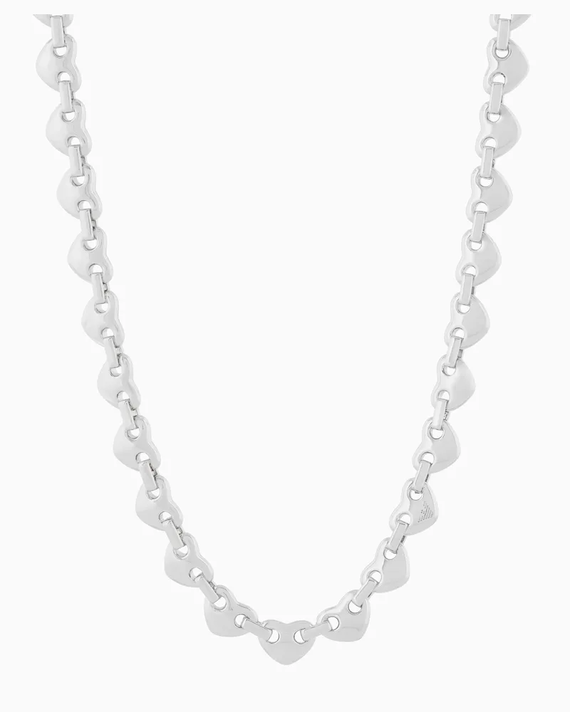 Emporio Armani Herz-Gliederarmband aus silberfarbenem Messing Mehrfarbig