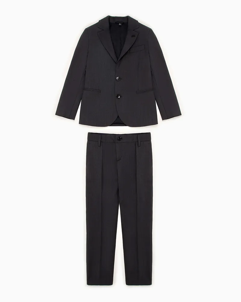 Emporio Armani Einreihiger Anzug aus Schurwollfresko Grau