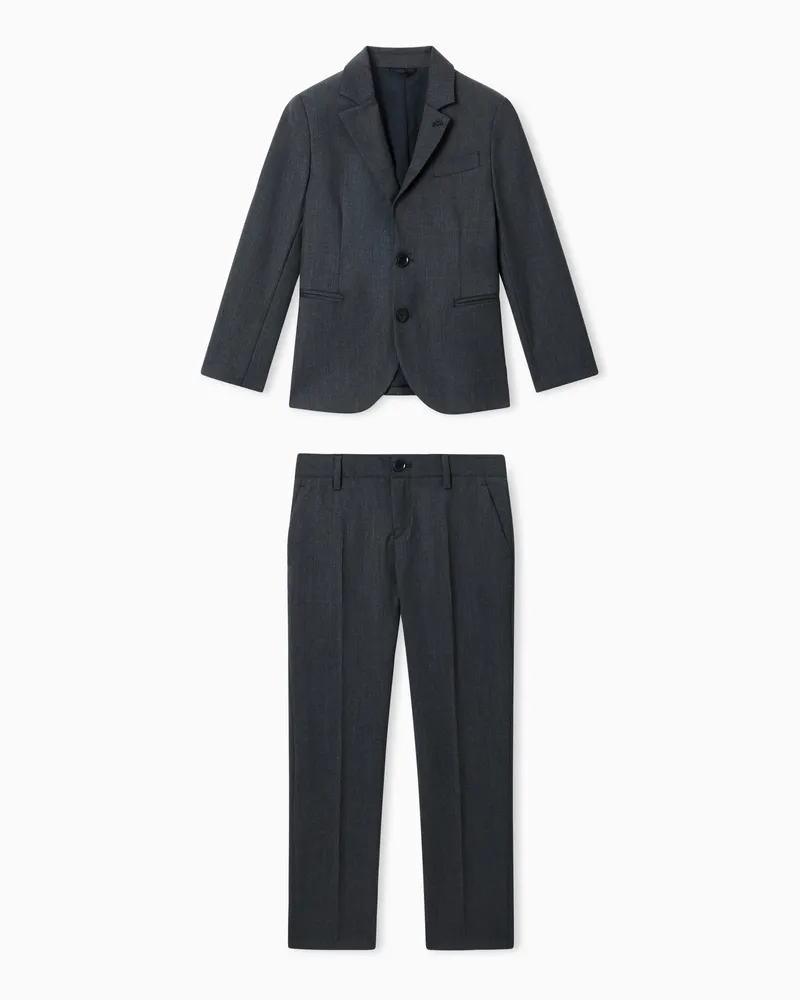 Emporio Armani Einreihiger Anzug aus Schurwollfresko Grau